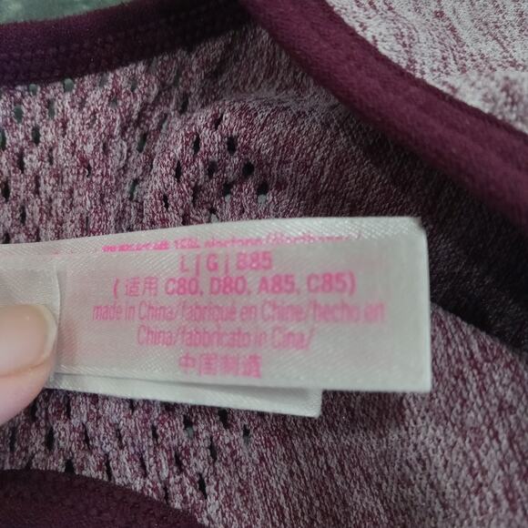 VICTORIA'S SECRET PINK SEAMLESS LIGHTLY LINED PADDED SPORTS BRA SIZE LARGE - Picture 5 of 9